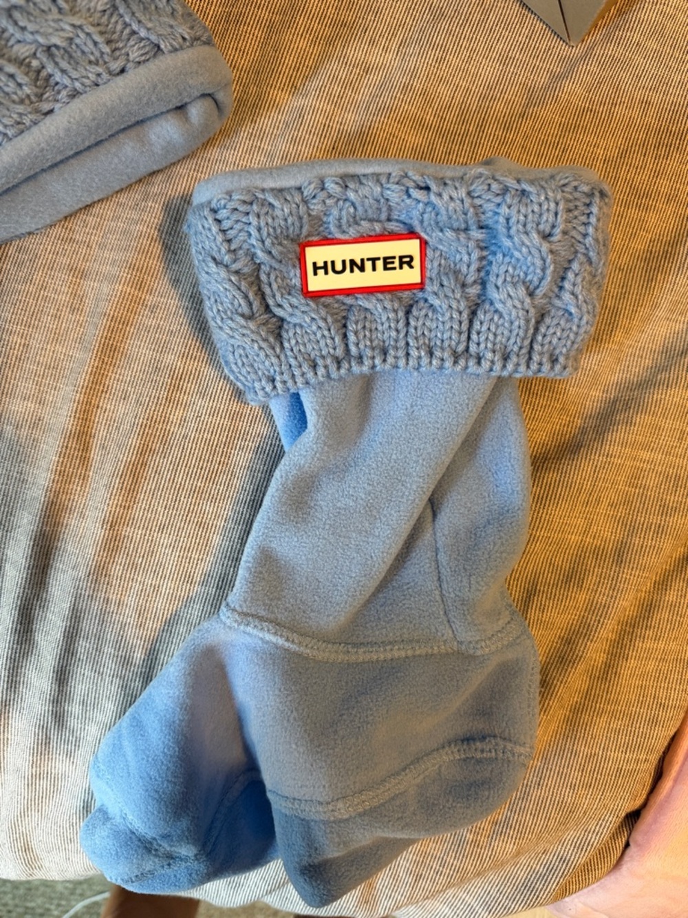 Hunter Light Blue Cable-Knit Boot Socks - Picture 5 of 7